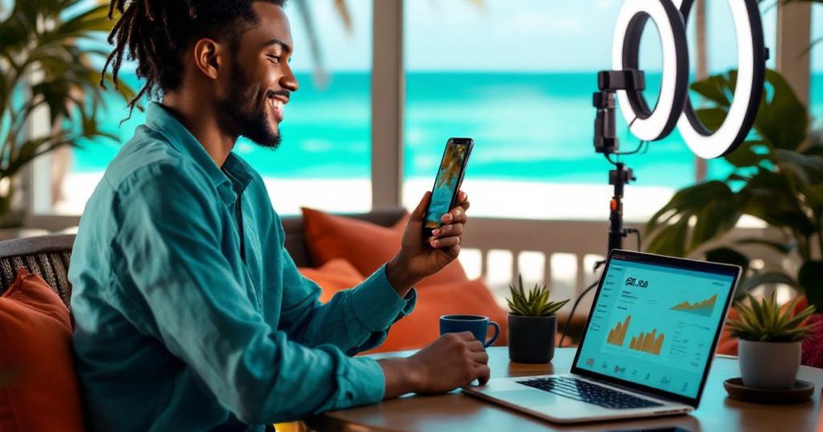 Creador de contenido dominicano filmando TikTok e Instagram en Santo Domingo 2026