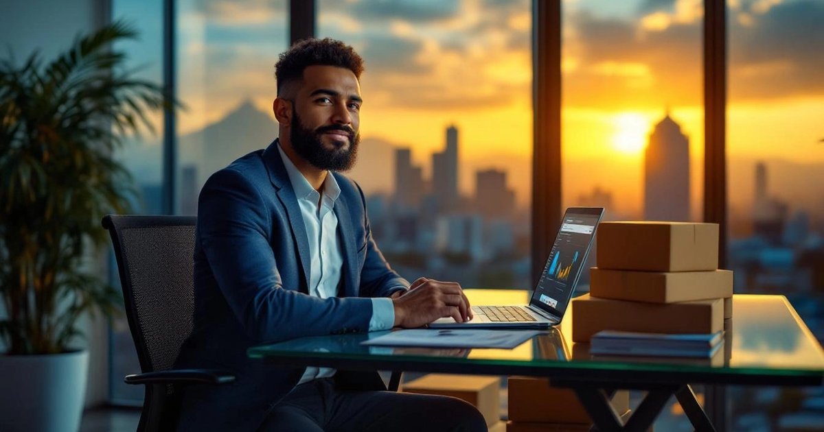 Emprendedor ecuatoriano gestionando ventas en Amazon y MercadoLibre desde Guayaquil 2026